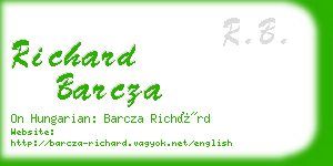 richard barcza business card